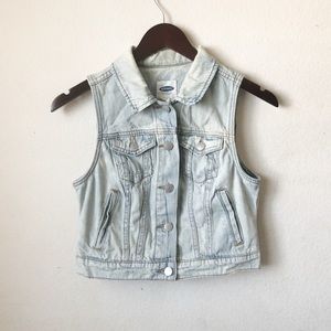 Old Navy Distressed Sleeveless Denim Vest